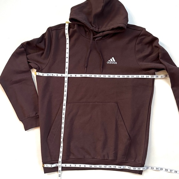ADIDAS MEN FEEL COZY PULLOVER HOODIE SWEATSHIRT SHADOW(chocolate)BROWN NWT SzXLT - Picture 11 of 12